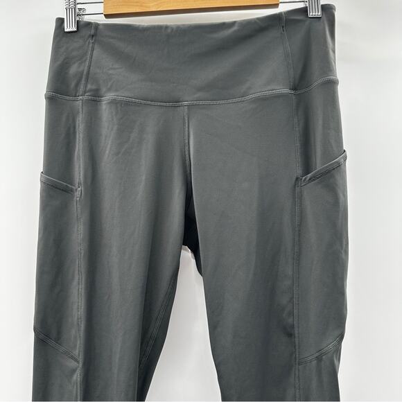CRZ YOGA Dark Gray High Rise Ankle Length Leggings‎ with Side Pockets Size L - Picture 2 of 9